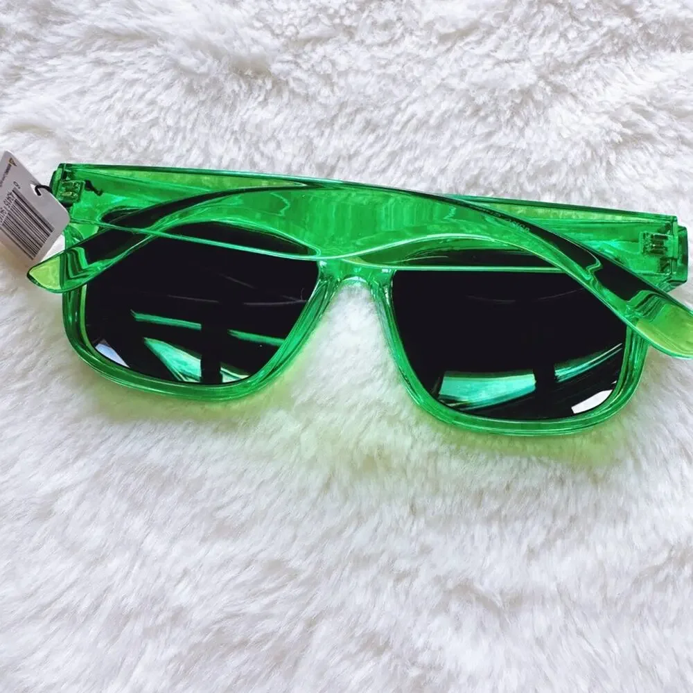 Cedric Bright Green Mirrored Sunglasses